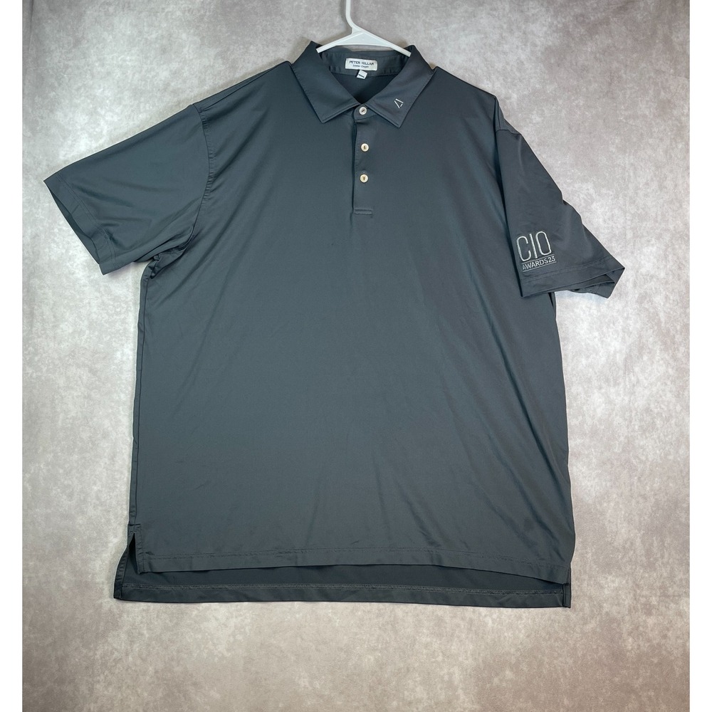 Peter Millar Summer Comfort Polo Shirt Mens XL Grey CIO Awards 23 Stretch Golf